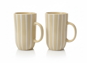 Handmade Pink Polka Dot Ceramic Mug Set of 2 – Cute Modern Pottery Coffee/Tea Cups | Microwave Safe, Gift for Her