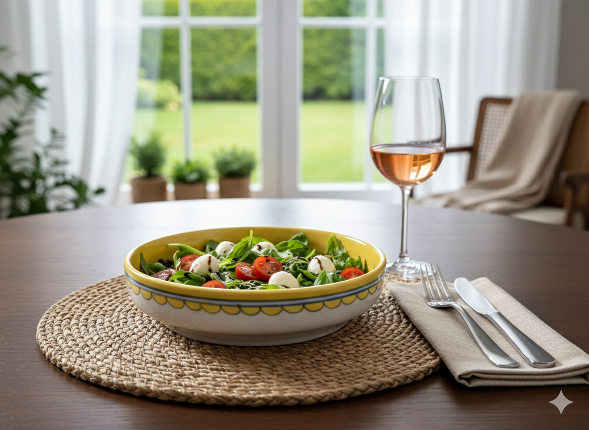 8 Inch Handmade Jaipur Blue Pottery Pasta Plate – Yellow & Blue Floral Ceramic Serving Bowl | Rajasthani Artisan Deep Plate