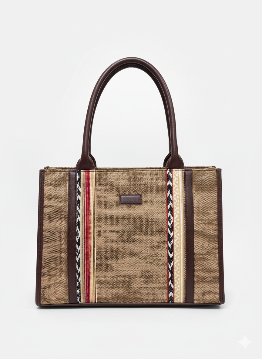andmade Jute Tote Bag from Jaipur – Eco-Friendly Designer Handcrafted Bag for Women | Boho Ethnic Fashion Accessory