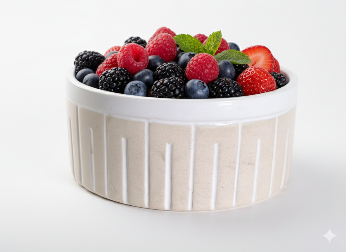 Rustic Ceramic Bowl with Ethnic Pattern - Deep Stoneware for Ramen, Pasta & Fruit - Unique Two-Tone Decorative Design