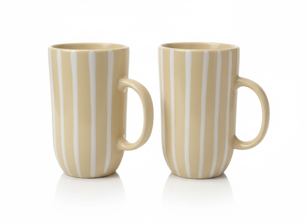 Handmade Pink Polka Dot Ceramic Mug Set of 2 – Cute Modern Pottery Coffee/Tea Cups | Microwave Safe, Gift for Her