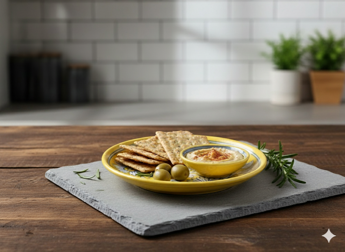 Hand-Painted Yellow Jaipur Blue Pottery Plate (8-Inch) - Traditional Indian Ceramic Snack, Dessert & Appetizer Plate