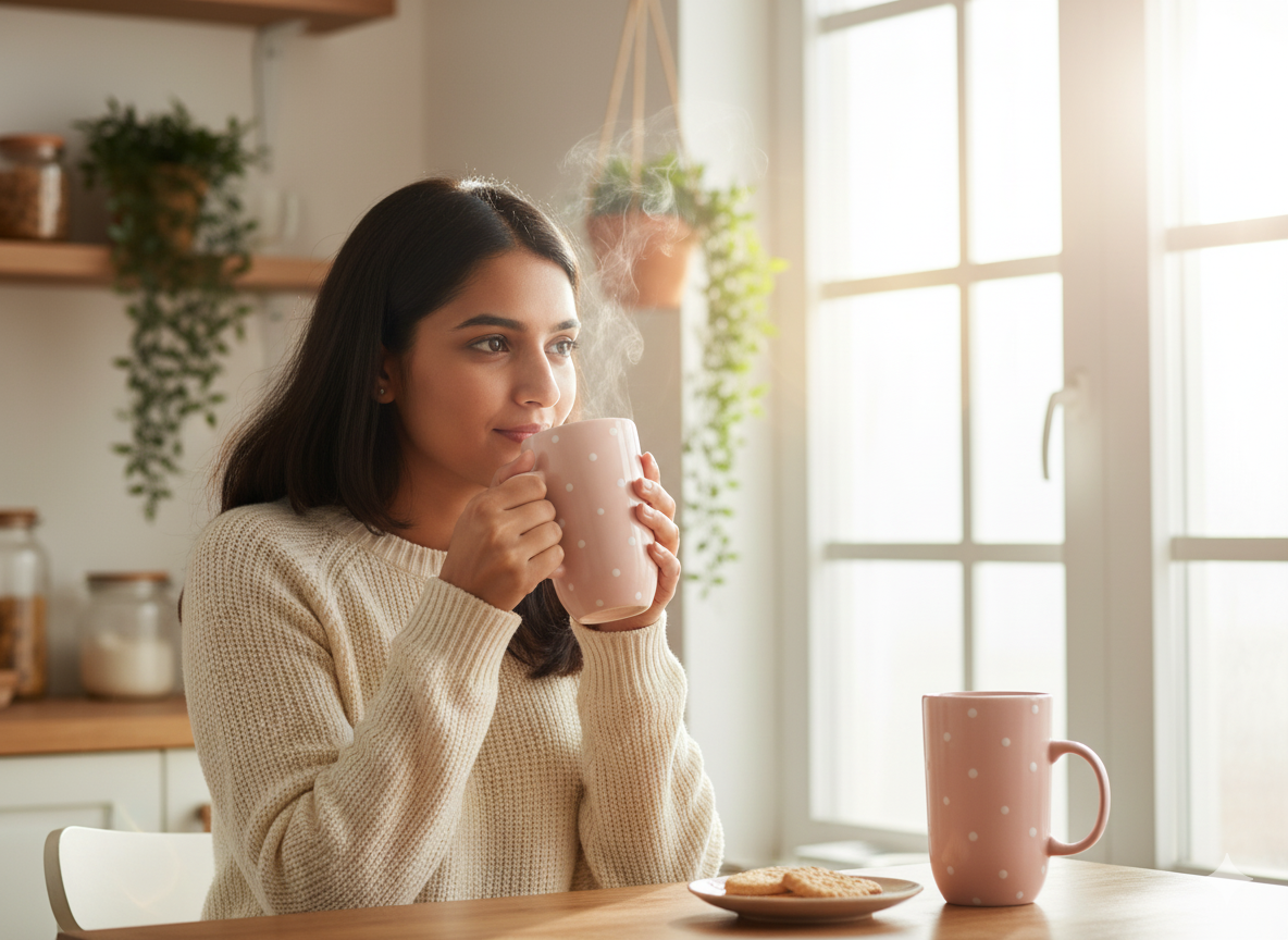 Handmade Pink Polka Dot Ceramic Mug Set of 2 – Cute Modern Pottery Coffee/Tea Cups | Microwave Safe, Gift for Her