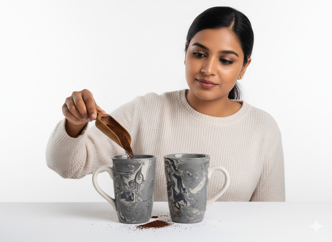 Handmade Marble Effect Ceramic Mug Set of 2  – Modern Grey Swirl Pottery Coffee Tea Cups | Unique Artisan Gift, Microwave Safe