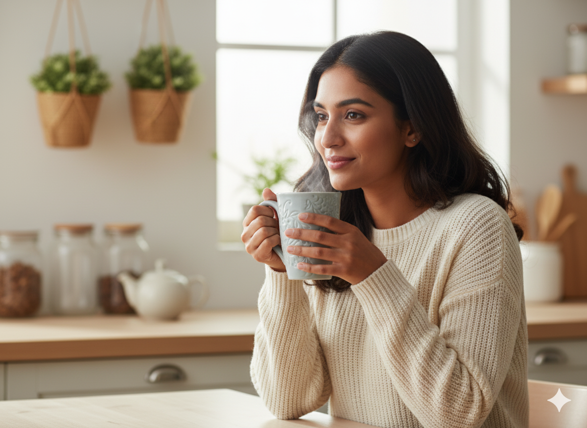 Handmade Ceramic Mug Set of 2 – Grey Floral Embossed Coffee/Tea Mugs | Artisan Minimalist Pottery Gift