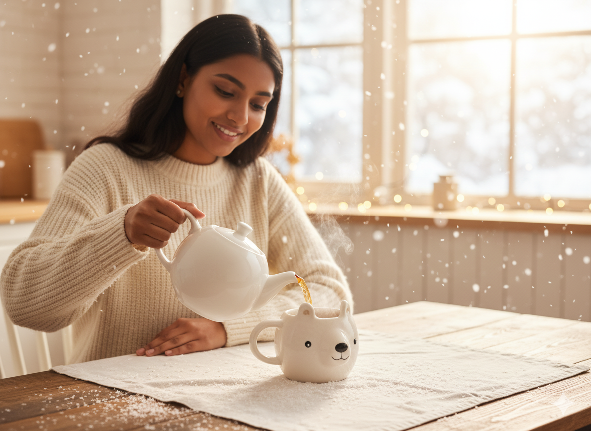 Handmade Ceramic Bear Face Mug Set of 2 – Cute Animal Pottery Coffee & Tea Cups | Playful 3D Kawaii Bear Mug Gift Set