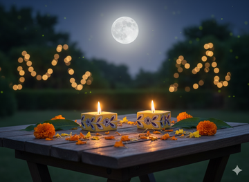 Hand-Painted Ceramic Evil Eye Tealight Candle Holders (Set of 2) - Yellow Indian Diya for Diwali Decoration, Good Luck & Puja - Artisan Votive Holder.