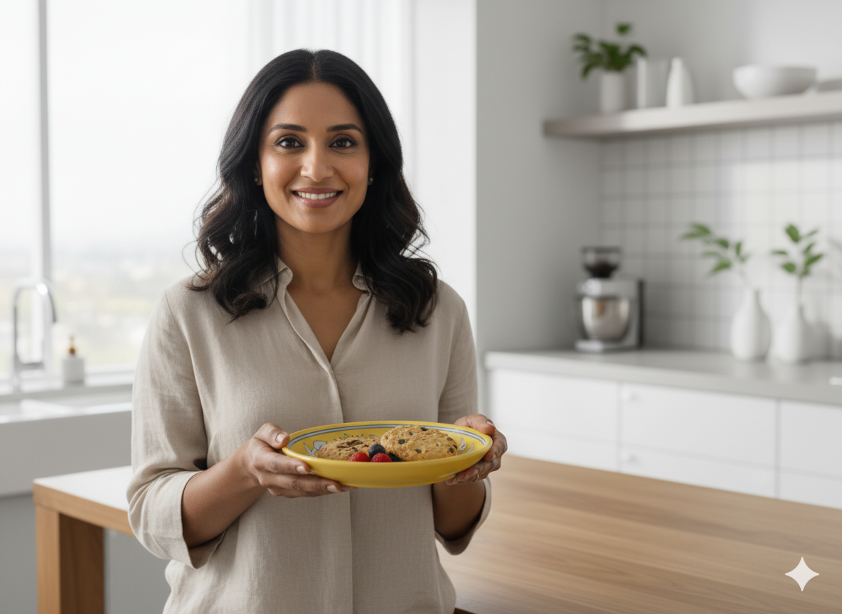 Hand-Painted Yellow Jaipur Blue Pottery Plate (8-Inch) - Traditional Indian Ceramic Snack, Dessert & Appetizer Plate